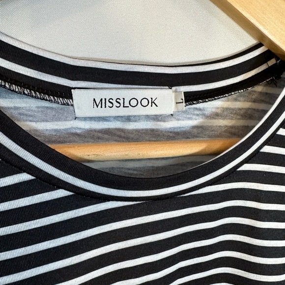 MISSLOOK Crazy Cat Lady Stripe Cat Print Short Sleeve Boho T Shirt Blouse Size L - Picture 4 of 9